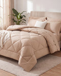 Couette 2-en-1 beige avec ses 2 taies